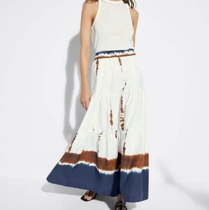Massimo Dutti Tie Dye Tiered Maxi Skirt
